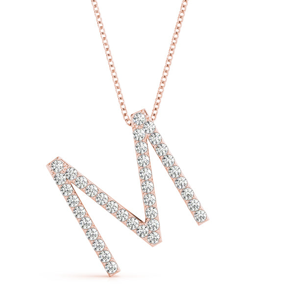 Lilias Letter M Diamond Pendant