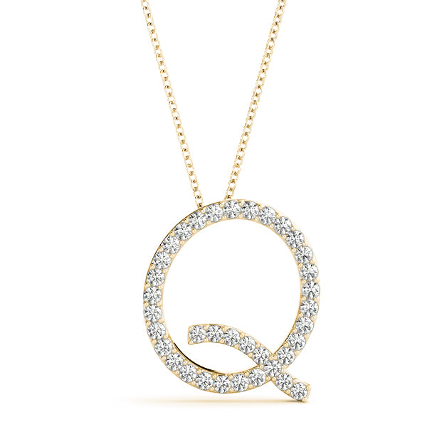 Maristella Letter Q Diamond Pendant