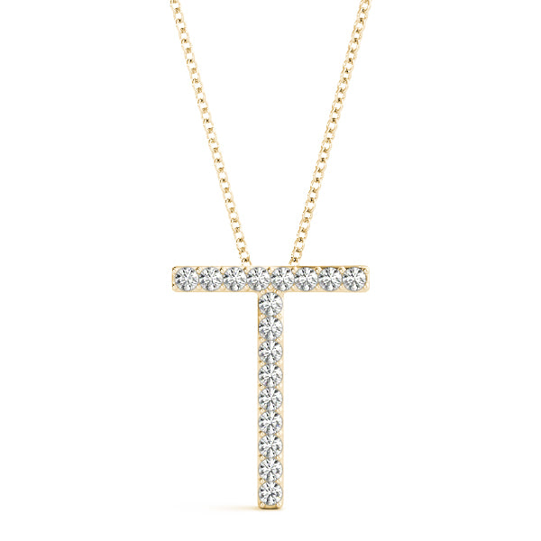 Apolline Letter T Diamond Pendant