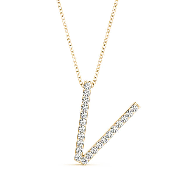 Aveline Letter V Diamond Pendant