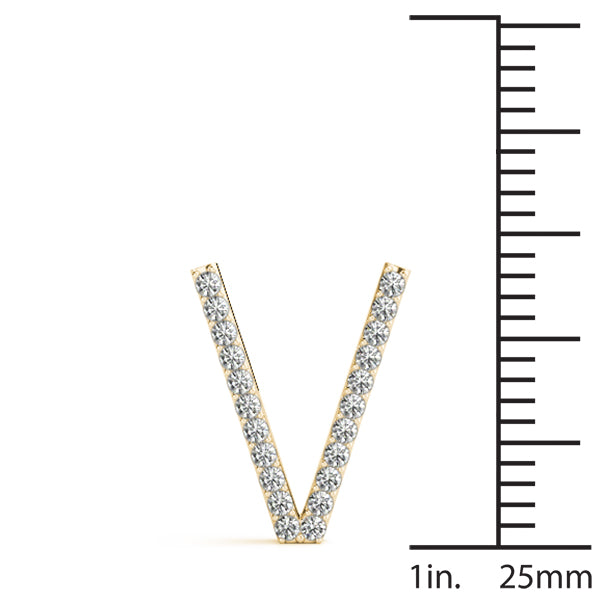 Aveline Letter V Diamond Pendant