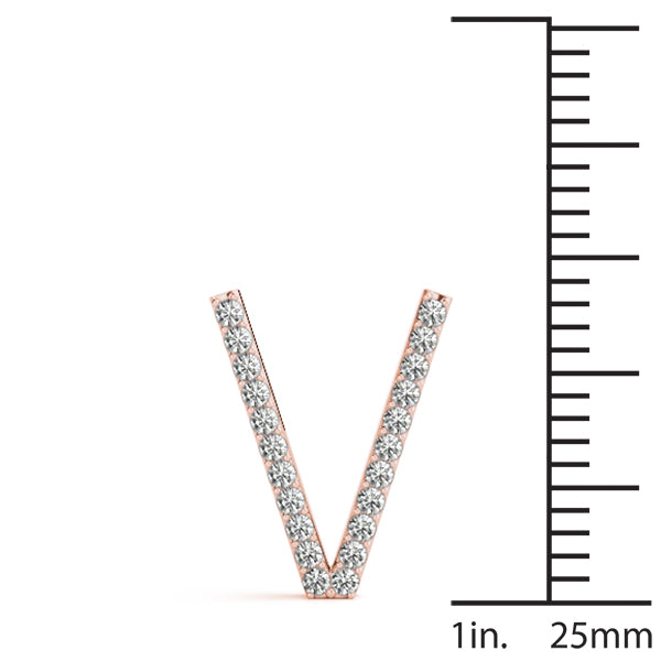 Aveline Letter V Diamond Pendant