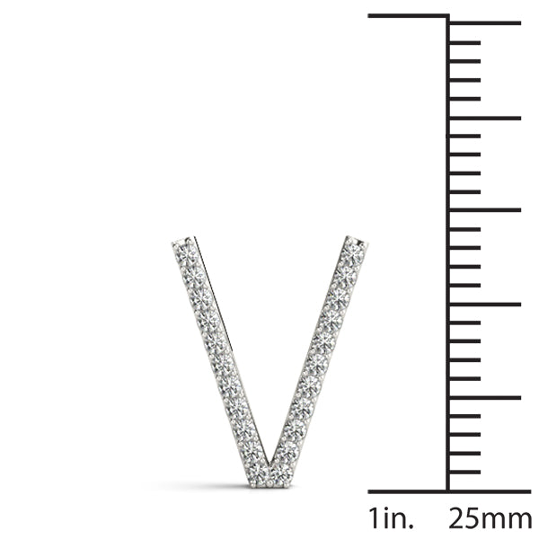 Aveline Letter V Diamond Pendant