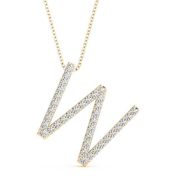 Nerina Letter W Diamond Pendant