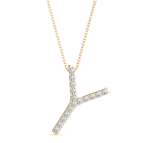 Odelia Letter Y Diamond Pendant