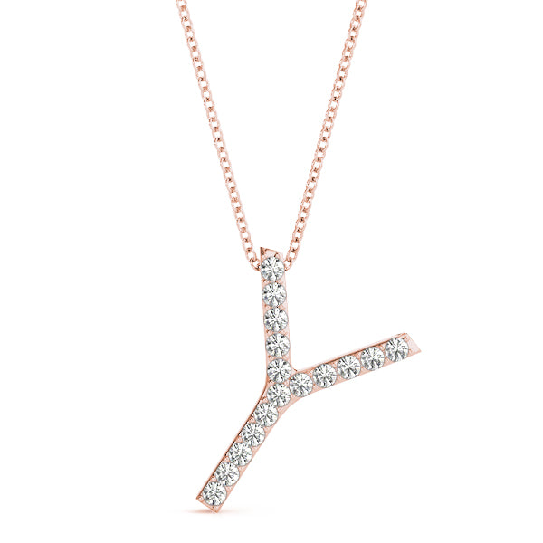 Odelia Letter Y Diamond Pendant