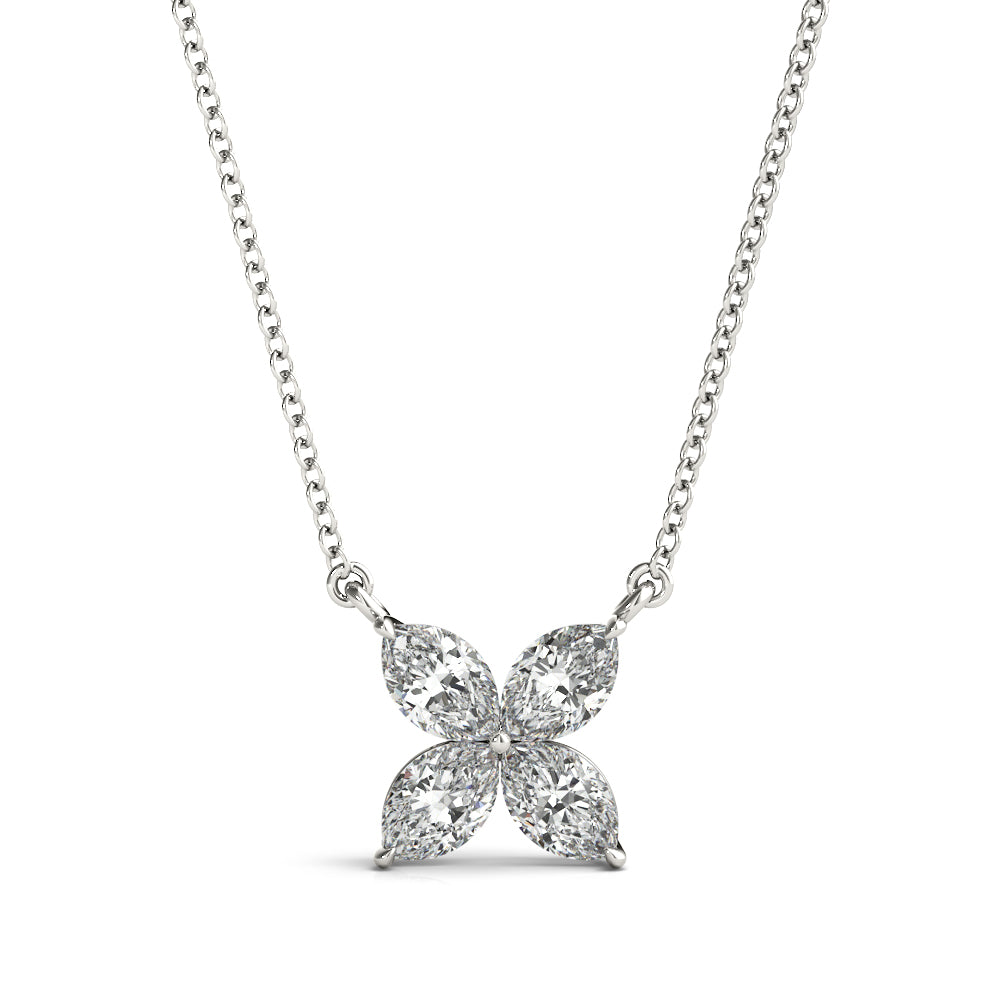 Marquise Diamond Flower Pendant – 0.28 ct