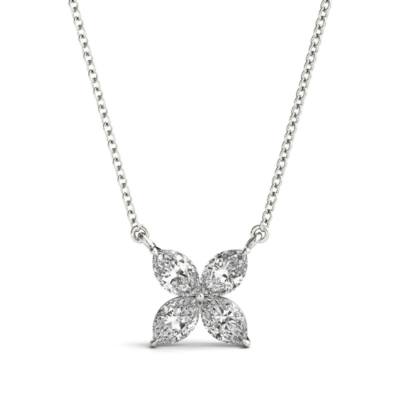 Marquise Diamond Flower Pendant – 0.28 ct
