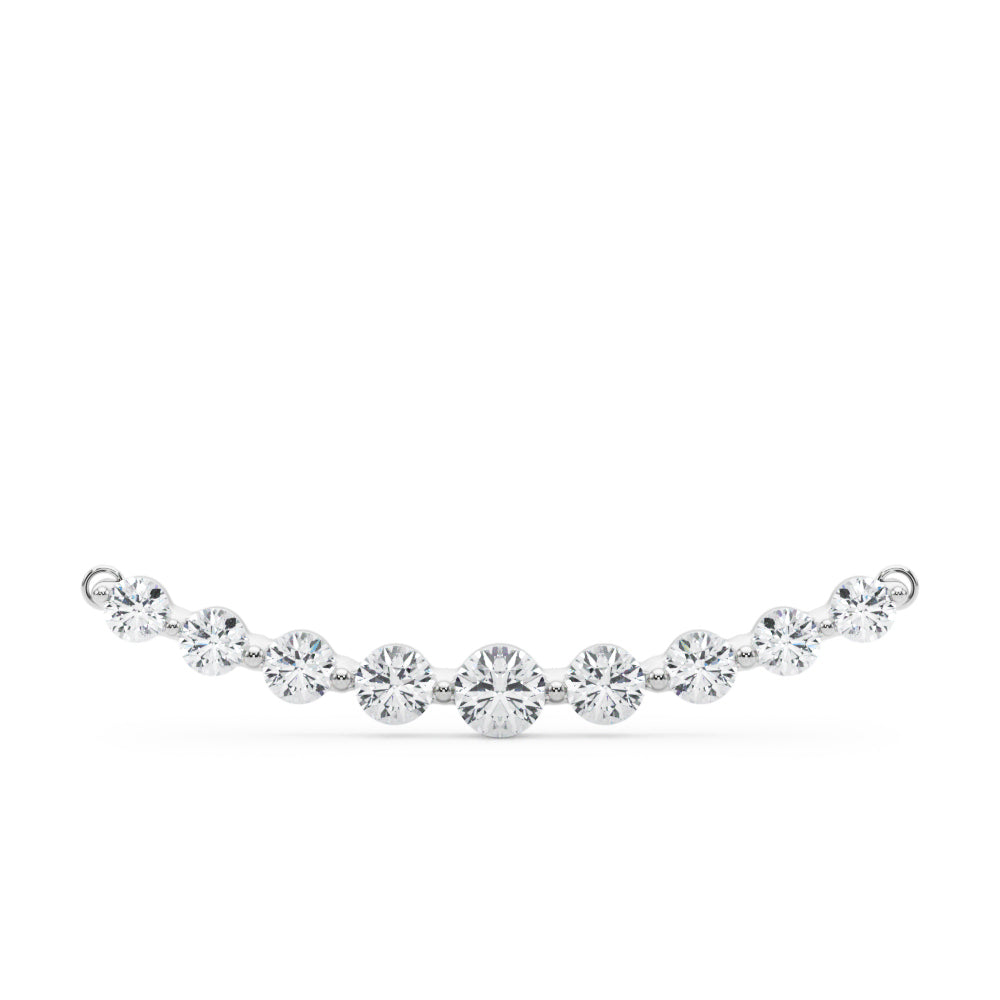 Curved Diamond Bar Pendant – 0.49 ct