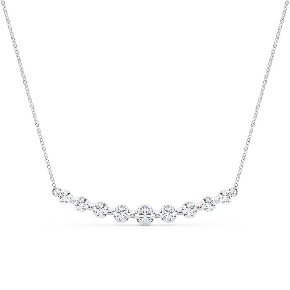 Curved Diamond Bar Pendant – 0.49 ct