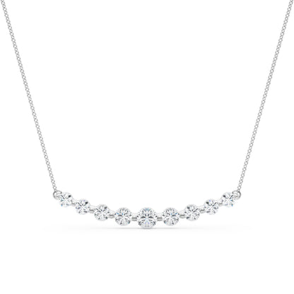 Curved Diamond Bar Pendant – 0.49 ct