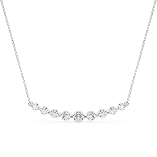 Curved Diamond Bar Pendant – 0.49 ct
