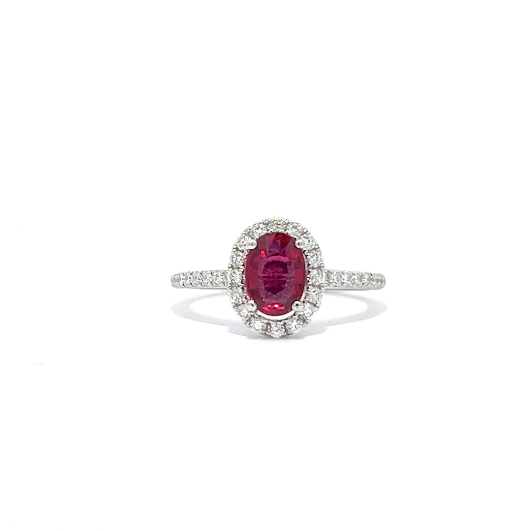 1.10ct Oval Ruby Engagement Ring