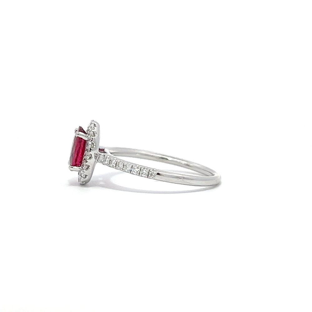 1.10ct Oval Ruby Engagement Ring