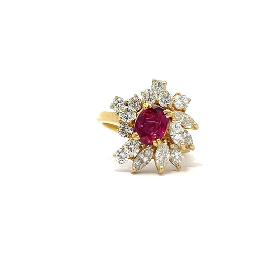 1.05ct Cluster ruby ring