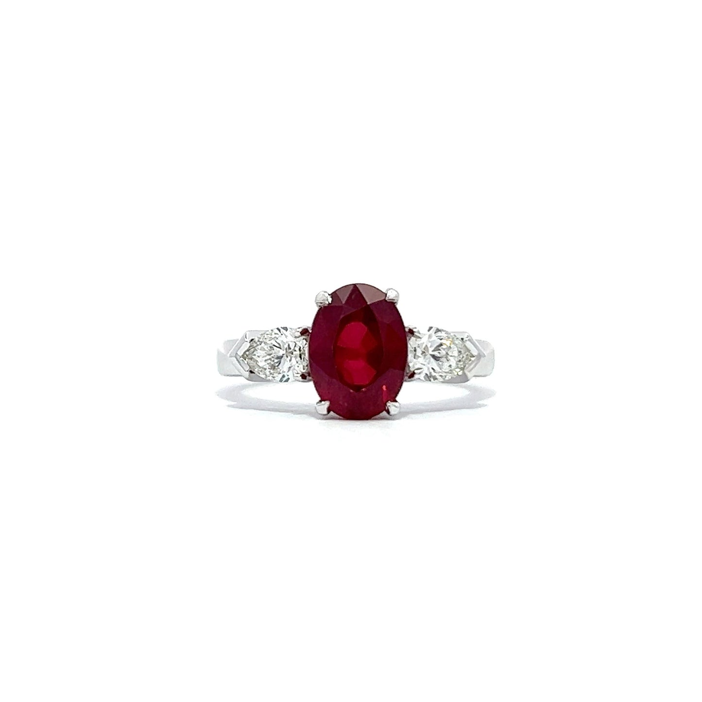 2.7ct Ruby Mozambique Trilogy Ring