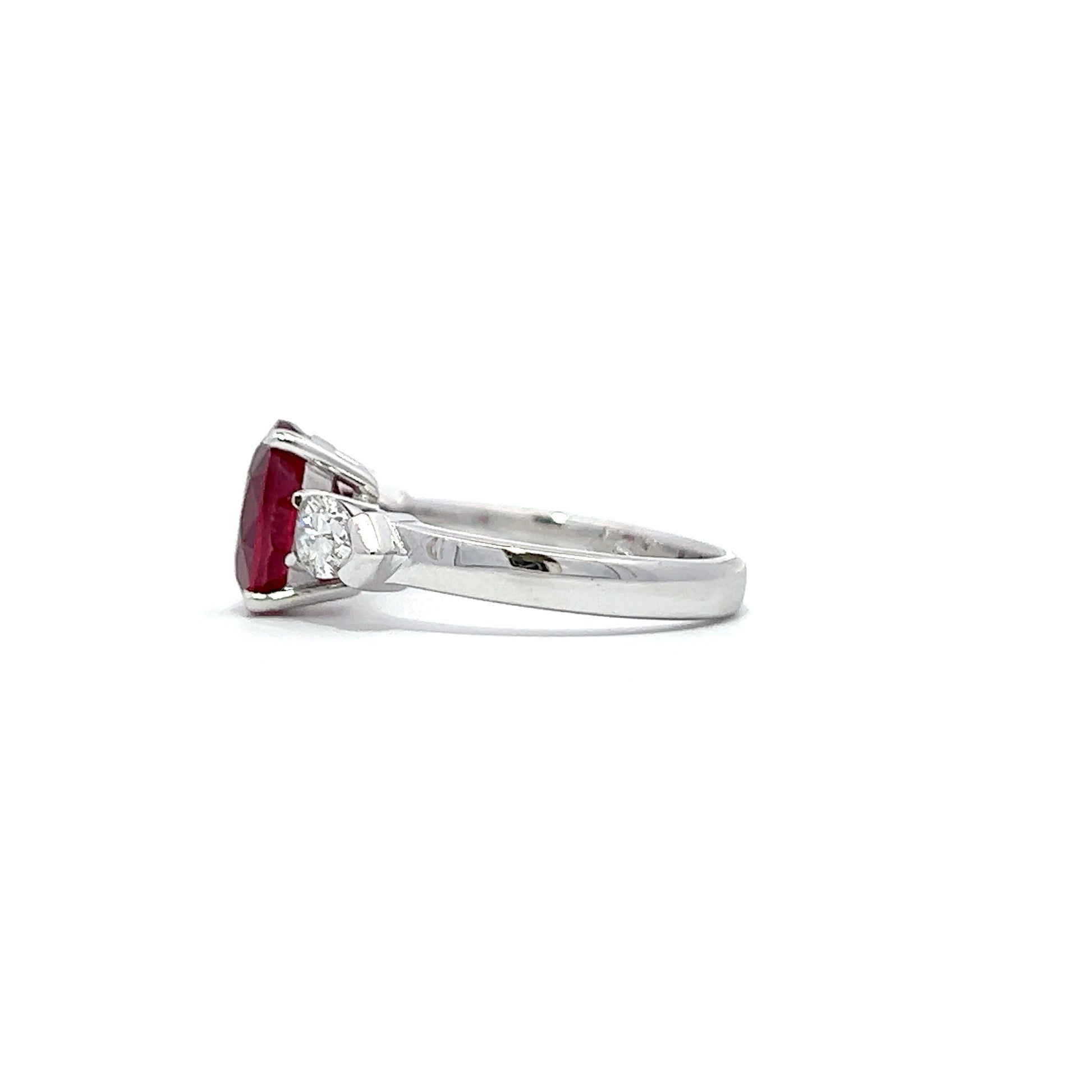 2.7ct Ruby Mozambique Trilogy Ring