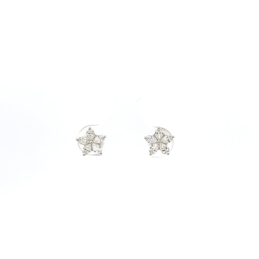 0.67ctw diamond flower earrings