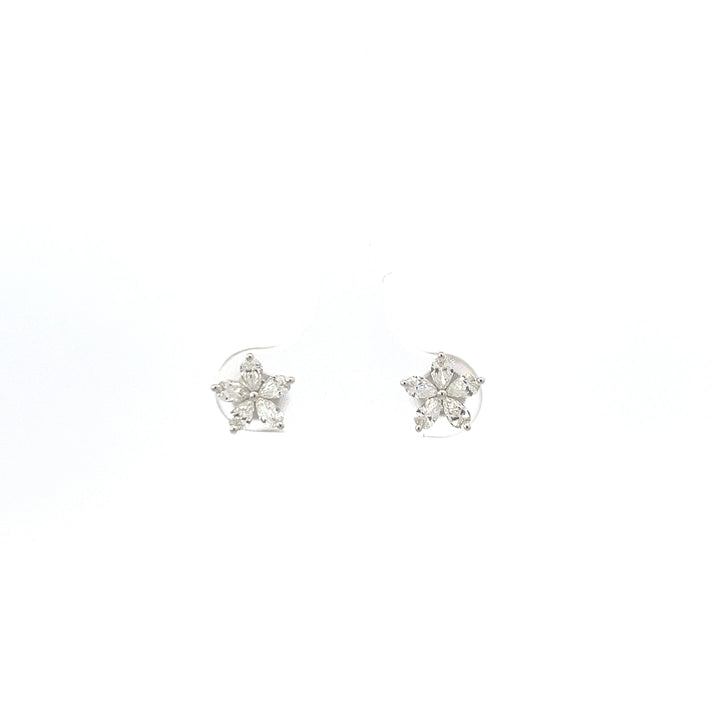 0.67ctw diamond flower earrings