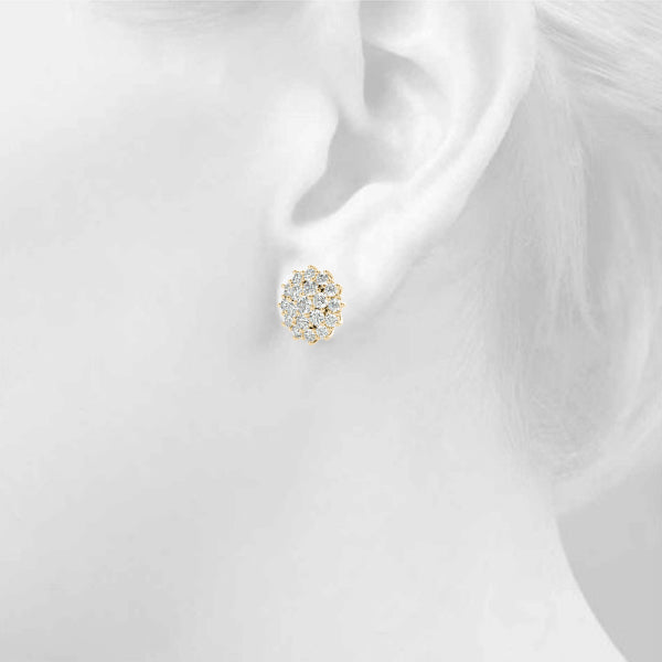 Joachine Pave Cluster Diamond Studs