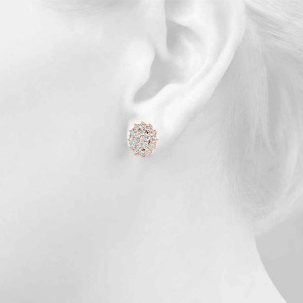 Joachine Pave Cluster Diamond Studs