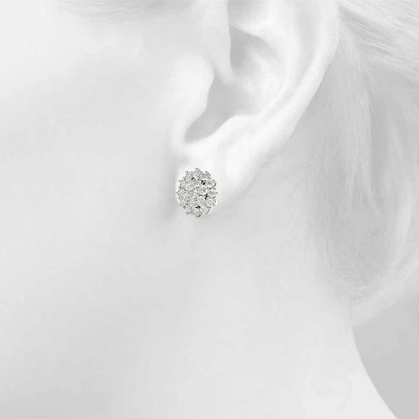 Joachine Pave Cluster Diamond Studs