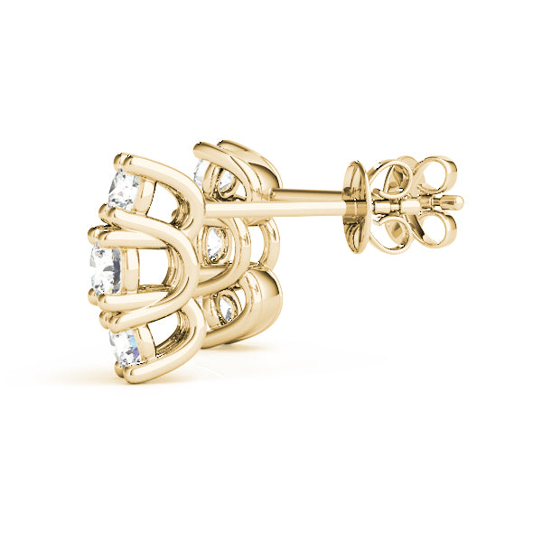Magalie Three-stone Diamond Studs