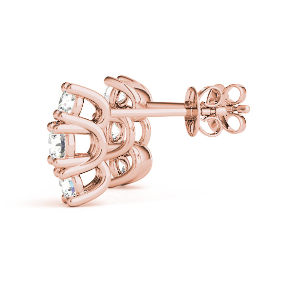 Magalie Three-stone Diamond Studs