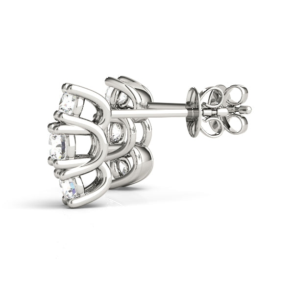Magalie Three-stone Diamond Studs