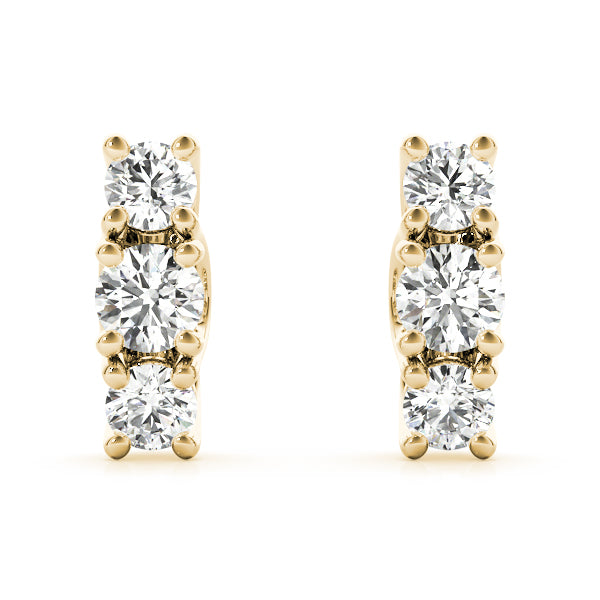 Magalie Three-stone Diamond Studs