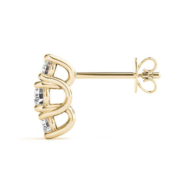 Magalie Three-stone Diamond Studs