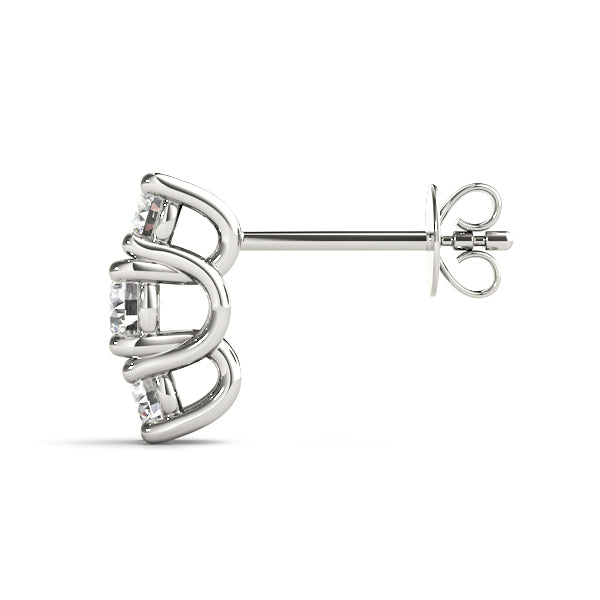 Magalie Three-stone Diamond Studs