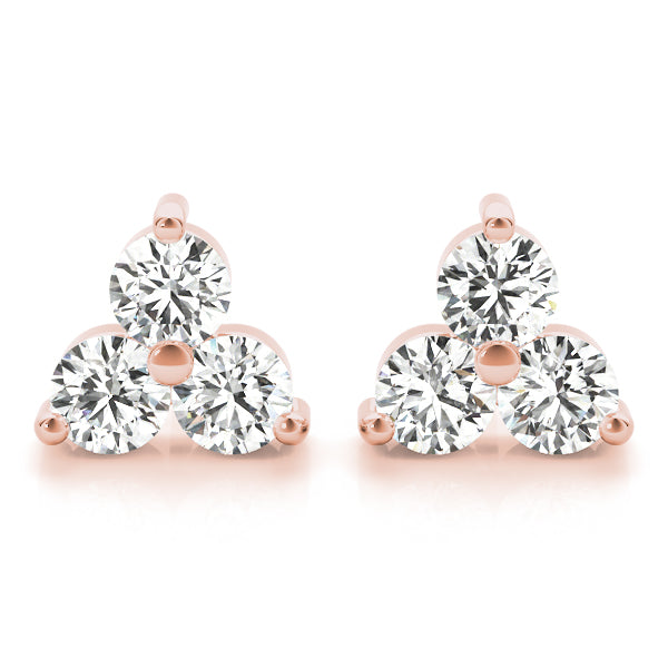 Klementine Three-stone Diamond Studs