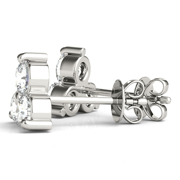 Three-Stone Diamond Stud Earrings – 0.96 ct