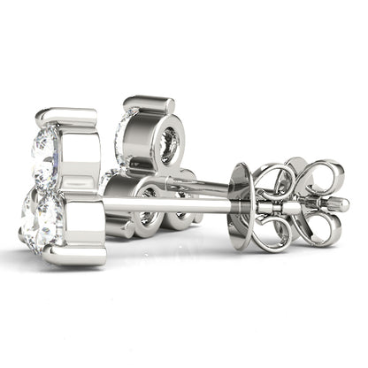 Three-Stone Diamond Stud Earrings – 0.96 ct