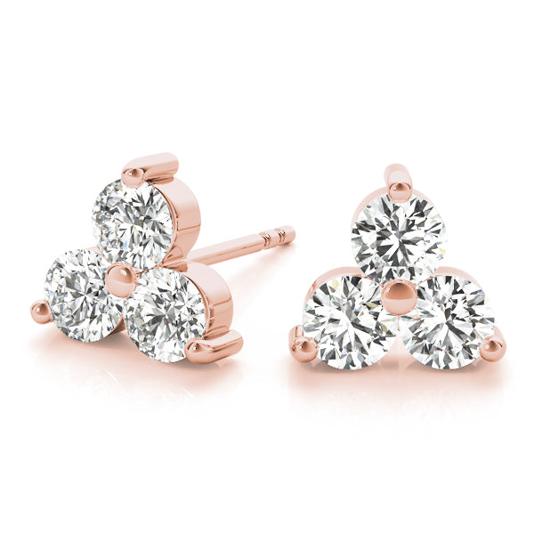 Klementine Three-stone Diamond Studs