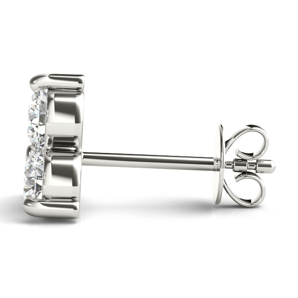Three-Stone Diamond Stud Earrings – 0.96 ct