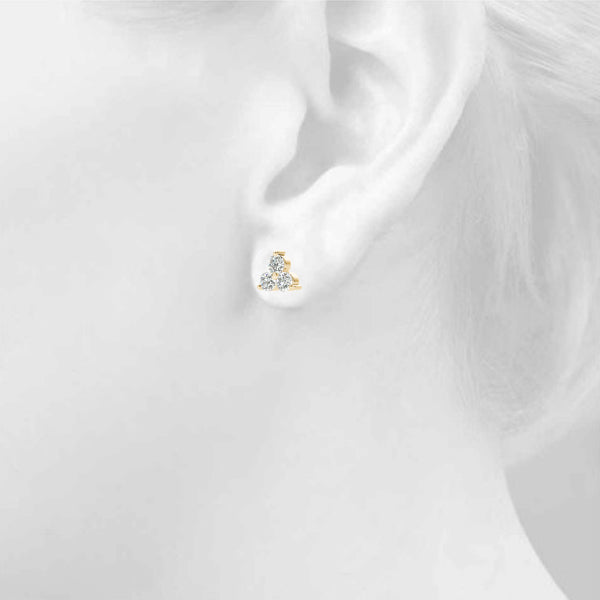 Klementine Three-stone Diamond Studs