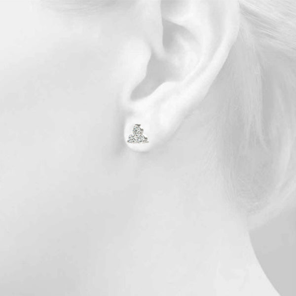Klementine Three-stone Diamond Studs