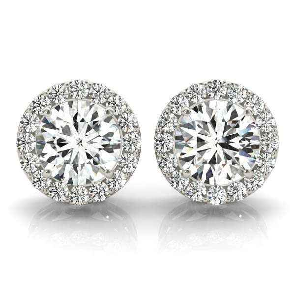 Round Halo Diamond Stud Earrings – 0.67 ct