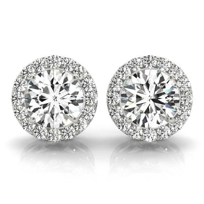 Round Halo Diamond Stud Earrings – 0.67 ct
