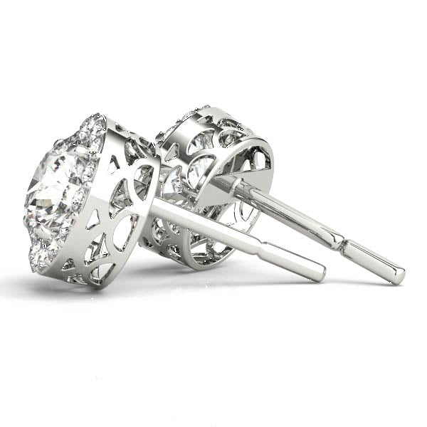Round Halo Diamond Stud Earrings – 0.67 ct