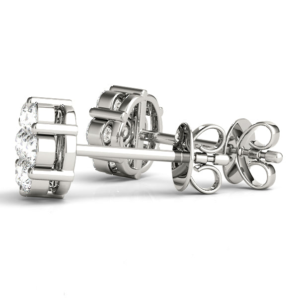Diamond Cluster Stud Earrings – 0.98 ct