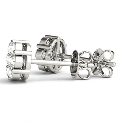 Diamond Cluster Stud Earrings – 0.98 ct