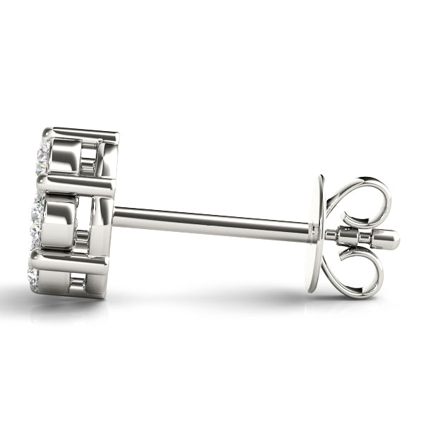 Diamond Cluster Stud Earrings – 0.98 ct