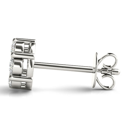 Diamond Cluster Stud Earrings – 0.98 ct