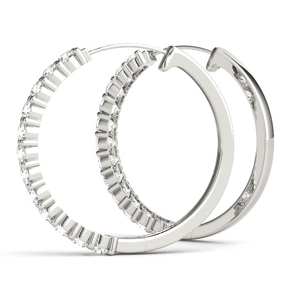 Shared-Prong Diamond Hoop Earrings – 1.08 ct