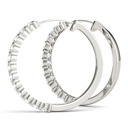 Shared-Prong Diamond Hoop Earrings – 1.08 ct