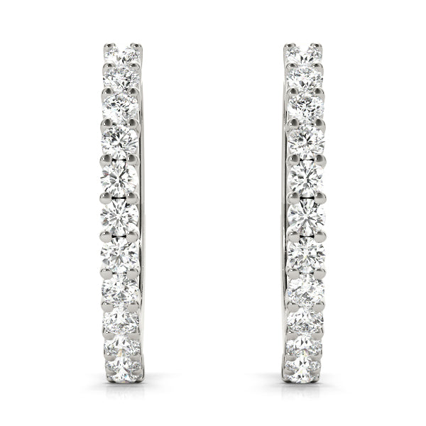 Shared-Prong Diamond Hoop Earrings – 1.08 ct