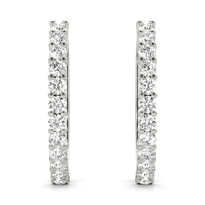 Shared-Prong Diamond Hoop Earrings – 1.08 ct